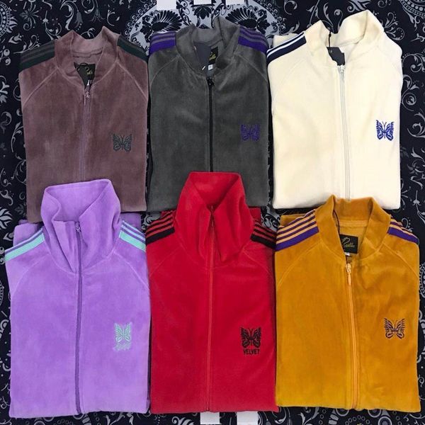 men's jackets awge needles men women 1 1 butterfly embroidered jacket streetwear colors stripes needles coats 230105, Black;brown
men's jackets awge needles men women 1 1 butterfly embroidered jacket streetwear colors stripes needles coats 230105, Black;brown