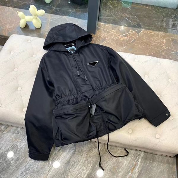 new women's designer jacket fashion hooded outerwear brand drawstring solid color windbreaker jacket casual ladies clothing size s, Black;brown
new women's designer jacket fashion hooded outerwear brand drawstring solid color windbreaker jacket casual ladies clothing size s, Black;brown