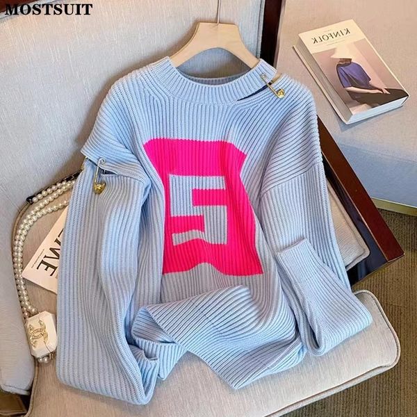 women's sweaters blue stylish patchwork knitted sweater pullover autumn winter oversized loose fashion ladies long sleeve o-neck chic, White;black
women's sweaters blue stylish patchwork knitted sweater pullover autumn winter oversized loose fashion ladies long sleeve o-neck chic, White;black