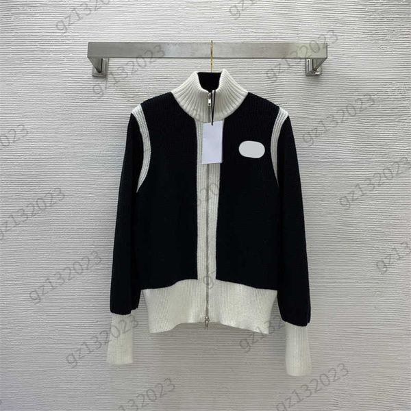 sweater woman logo embroidery color matching high collar knitted cardigan tight cuff hemline casual warm knitwear luxury brand cardigans for, White;black
sweater woman logo embroidery color matching high collar knitted cardigan tight cuff hemline casual warm knitwear luxury brand cardigans for, White;black