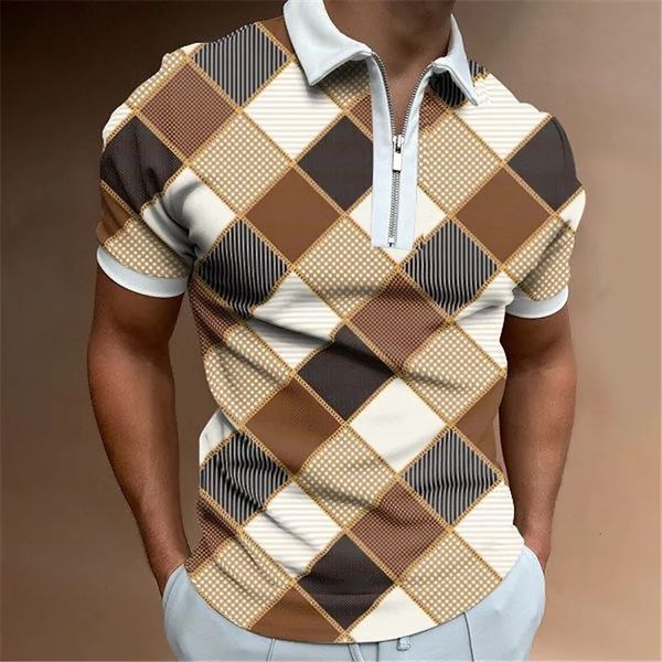 men's polos european and american style golf shortsleeved summer polo shirt quickdrying sweatabsorbent trend plaid shi 230106, White;black
men's polos european and american style golf shortsleeved summer polo shirt quickdrying sweatabsorbent trend plaid shi 230106, White;black