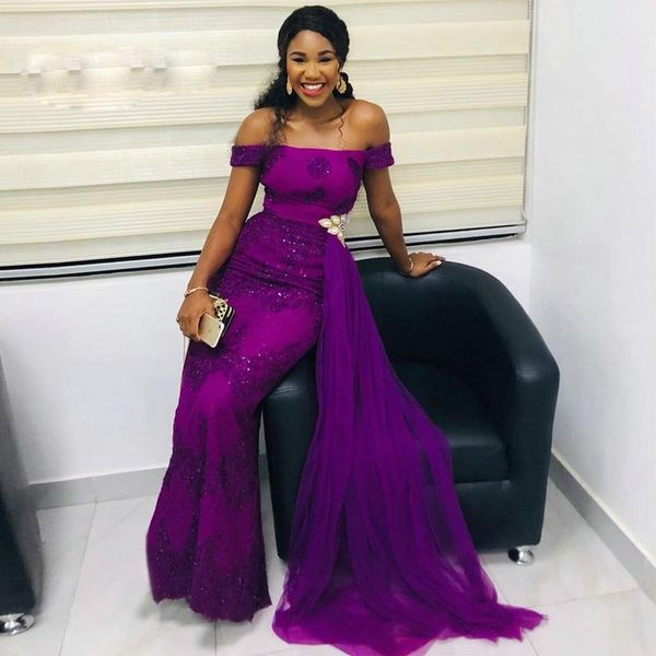 2023 evening dresses wear purple off shoulder lace appliques crystal beads mermaid sweep train plus size party formal prom gowns, Black;red
2023 evening dresses wear purple off shoulder lace appliques crystal beads mermaid sweep train plus size party formal prom gowns, Black;red