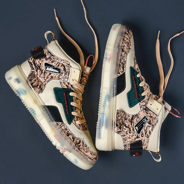 dress shoes trendy sports men highgraffiti skateboard platform sneakers man waterproof men's walking zapatos hombre 230105, Black 
dress shoes trendy sports men highgraffiti skateboard platform sneakers man waterproof men's walking zapatos hombre 230105, Black