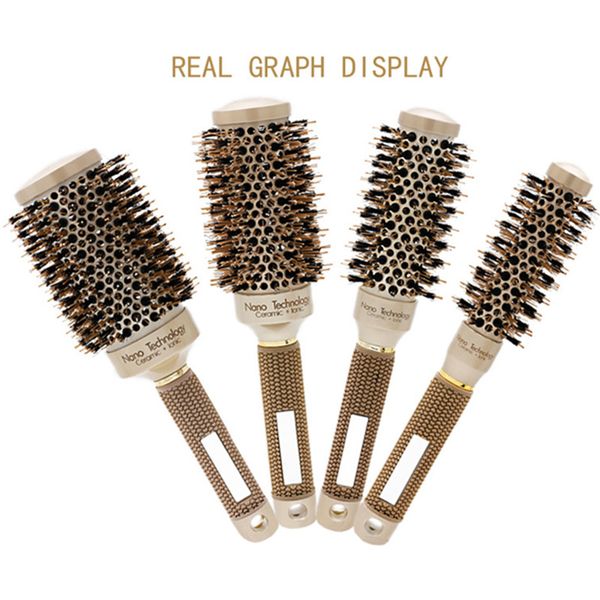 1pc 4 sizes professional salon styling tools round hair comb hairdressing curling hair brushes ceramic iron barrel, Silver
1pc 4 sizes professional salon styling tools round hair comb hairdressing curling hair brushes ceramic iron barrel, Silver