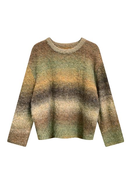 women's sweaters autumn winter women retro gradient striped aesthetic knitwear o neck long sleeve female knit pullover sweater plush ba, White;black
women's sweaters autumn winter women retro gradient striped aesthetic knitwear o neck long sleeve female knit pullover sweater plush ba, White;black