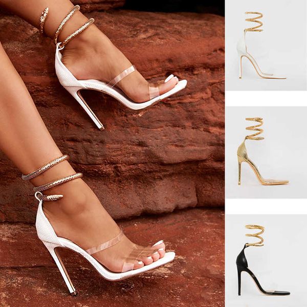 sandals fuling new high heels women's serpentine metal ring square head rhinestone thin heel sandals, Black
sandals fuling new high heels women's serpentine metal ring square head rhinestone thin heel sandals, Black