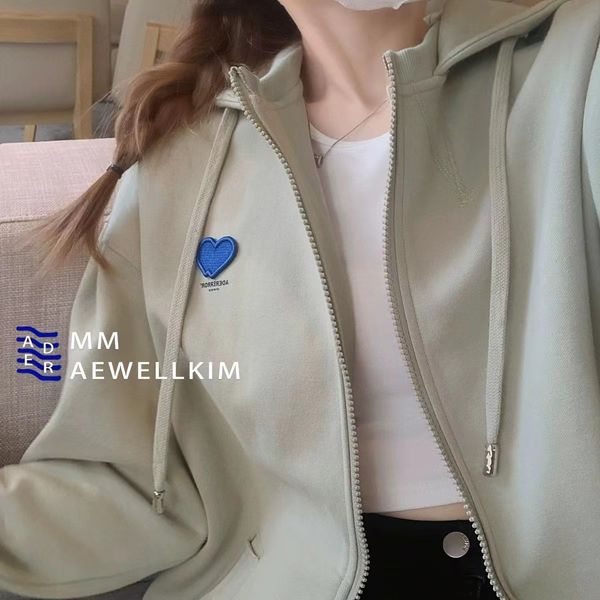 women's hoodies sweatshirts ader error spring and autumn love embroidery lovers korean version hooded design sense zipper cardigan jack, Black
women's hoodies sweatshirts ader error spring and autumn love embroidery lovers korean version hooded design sense zipper cardigan jack, Black