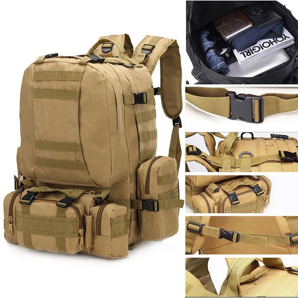 school bags 50l men outdoor military tactical backpack 4 in 1 combination bag travel army sports pack hiking camping for male female 230106
school bags 50l men outdoor military tactical backpack 4 in 1 combination bag travel army sports pack hiking camping for male female 230106
