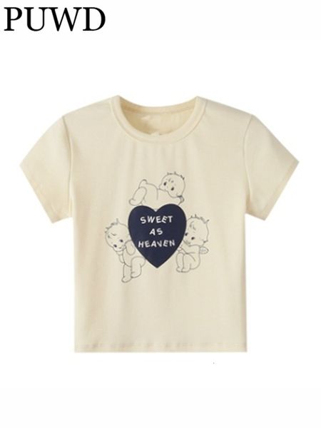 women's t shirt puwd women beige retro o neck cartoon printed tees summer fashion ladies casual girls knitted soft cotton 230105, White
women's t shirt puwd women beige retro o neck cartoon printed tees summer fashion ladies casual girls knitted soft cotton 230105, White