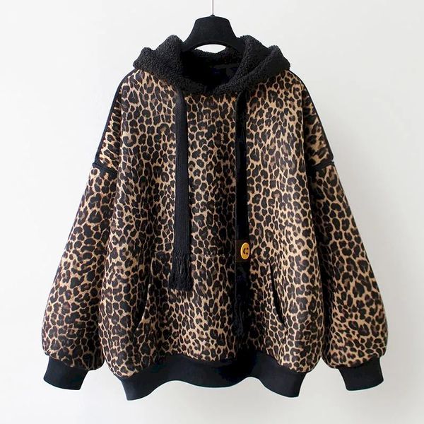 women's hoodies sweatshirts fashion women leopard lamb wool hooded coat spring autumn trendy plush baseball suit korean loose thicken h, Black
women's hoodies sweatshirts fashion women leopard lamb wool hooded coat spring autumn trendy plush baseball suit korean loose thicken h, Black