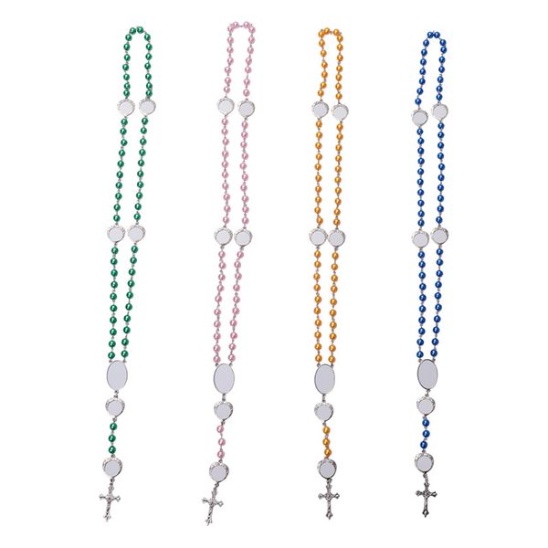 4 colors sublimation necklace heat transfer pendant rosary bead necklace cross jesus metal pendants a0048, Black
4 colors sublimation necklace heat transfer pendant rosary bead necklace cross jesus metal pendants a0048, Black