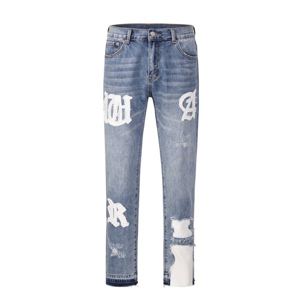 pants vintage washed letter embroidery hole blue men's jeans straight frayed streetwear hip hop loose denim trousers, Black;brown
pants vintage washed letter embroidery hole blue men's jeans straight frayed streetwear hip hop loose denim trousers, Black;brown