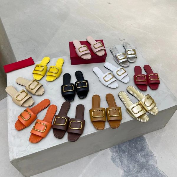 women slippers fashion leather slides classic metal letter designer shoes chunky heel flat heel summer beach open toe large gold rivets jell, Black
women slippers fashion leather slides classic metal letter designer shoes chunky heel flat heel summer beach open toe large gold rivets jell, Black