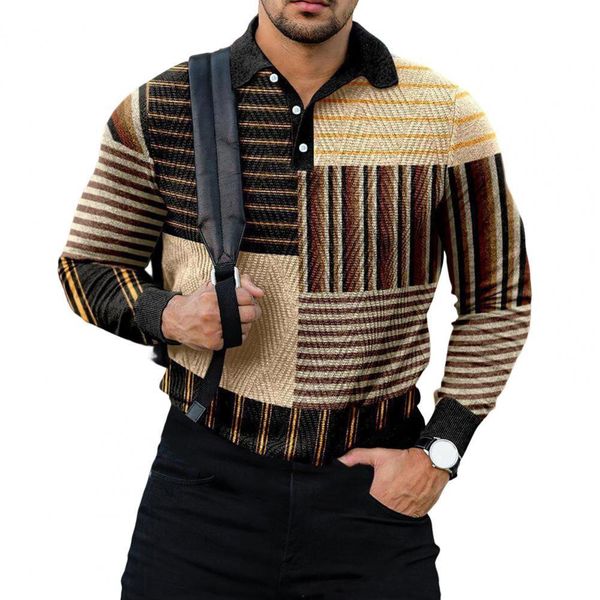men's polos digital print spring polo shirt long sleeve contrast color plus size business formal vintage 230106, White;black
men's polos digital print spring polo shirt long sleeve contrast color plus size business formal vintage 230106, White;black