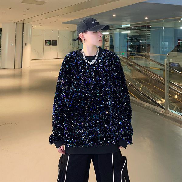 men's hoodies sweatshirts twinkling colors sequins men's hoodies sweatshirts reflective hip-hop pullovers singer stage streetwear, Black
men's hoodies sweatshirts twinkling colors sequins men's hoodies sweatshirts reflective hip-hop pullovers singer stage streetwear, Black