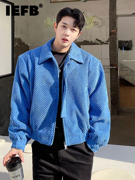 men s down parkas iefb 2023 autumn grainy fabric blue short coat for men trend personality korean chic oversized lapel zipped jackets 9a1221, Black
men s down parkas iefb 2023 autumn grainy fabric blue short coat for men trend personality korean chic oversized lapel zipped jackets 9a1221, Black