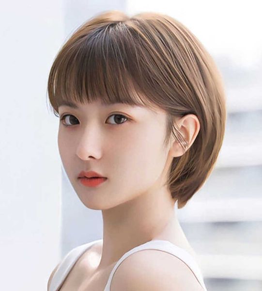 hair synthetic wig caps short female qi bangs full head cover natural fashion clavicle air 1201, Black;brown
hair synthetic wig caps short female qi bangs full head cover natural fashion clavicle air 1201, Black;brown