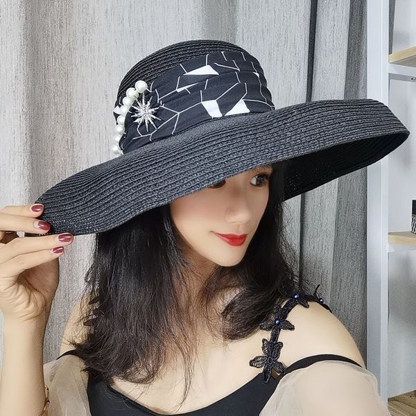 wide brim hats bucket straw hat in summer sun the seaside holiday fashion elegant large eaves female french diamond 230106, Blue;gray
wide brim hats bucket straw hat in summer sun the seaside holiday fashion elegant large eaves female french diamond 230106, Blue;gray