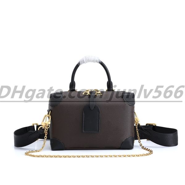 Top Mini soft leather case satche Classic women's suitcase chain handbag handbag evening bag leather handbag fashion box brick Messenger Shoulder Bags, Black embossed
Top Mini soft leather case satche Classic women's suitcase chain handbag handbag evening bag leather handbag fashion box brick Messenger Shoulder Bags, Black embossed