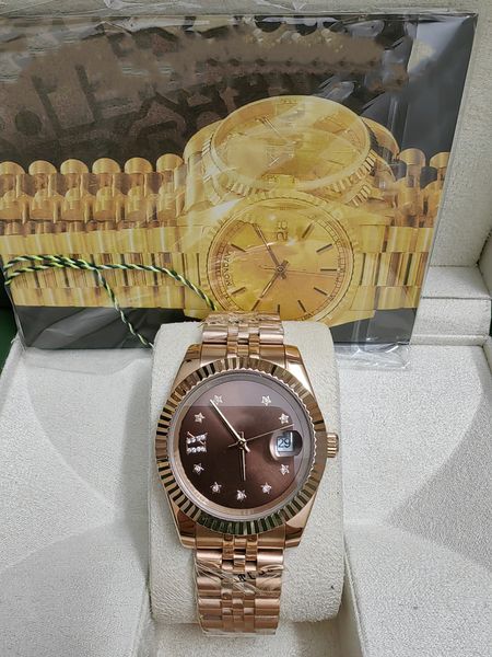 with original box sapphire luxury high-quality watches 41mm 18k gold dark rhodium index dial automatic fashion brand men's watch wristw, Slivery;brown
with original box sapphire luxury high-quality watches 41mm 18k gold dark rhodium index dial automatic fashion brand men's watch wristw, Slivery;brown