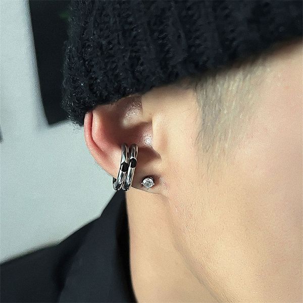 ins earhole earclip earrings back simple cool ring titanium hip hop fashion brand couple jewelry accessories, Silver
ins earhole earclip earrings back simple cool ring titanium hip hop fashion brand couple jewelry accessories, Silver