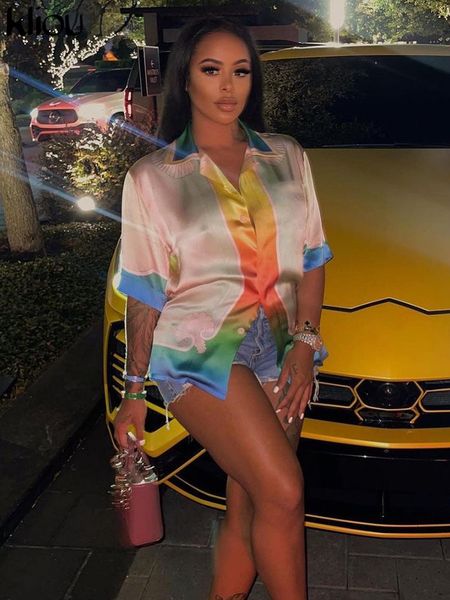 women s t shirt kliou gradient panelled print shirt women hipster turn down collar short sleeve summer button loose casual tees lady street, White
women s t shirt kliou gradient panelled print shirt women hipster turn down collar short sleeve summer button loose casual tees lady street, White