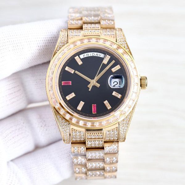 designer watches full diamond mens wristwatch 41mm automatic mechanical watch diamonds bezel strap fashion for men wristwatches calendar des, Slivery;brown
designer watches full diamond mens wristwatch 41mm automatic mechanical watch diamonds bezel strap fashion for men wristwatches calendar des, Slivery;brown