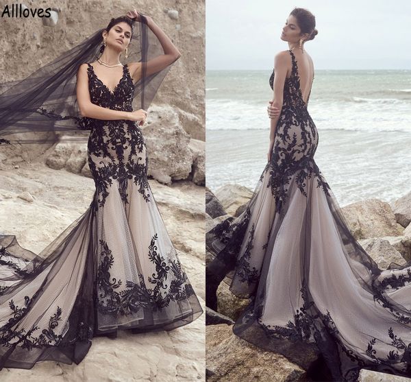 gothic black lace mermaid wedding dresses for brides v neck backless plus size vestidos de novia summer beach court train long dot tulle bri, White
gothic black lace mermaid wedding dresses for brides v neck backless plus size vestidos de novia summer beach court train long dot tulle bri, White