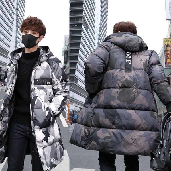 men s jackets cotton padded jackets medium long style winter camouflage clothes korean style fashion coat with hat 230106, Black;brown
men s jackets cotton padded jackets medium long style winter camouflage clothes korean style fashion coat with hat 230106, Black;brown