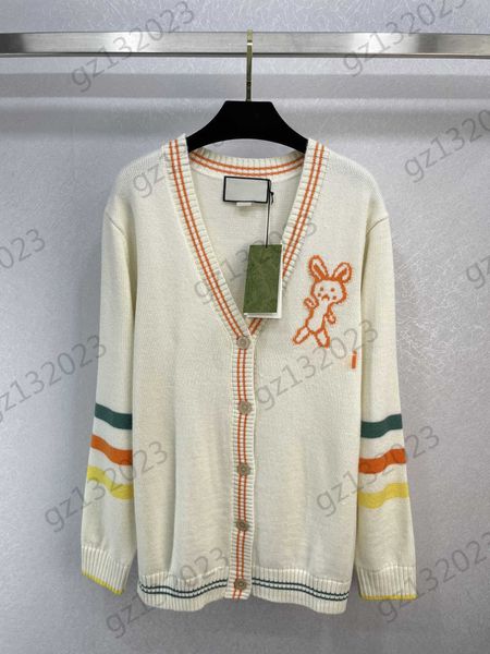 sweater woman rabbit embroidery thread edge v-neck knitted sweater striped embellished long-sleeved buttons knitwear cardigan sweaters for w, White;black
sweater woman rabbit embroidery thread edge v-neck knitted sweater striped embellished long-sleeved buttons knitwear cardigan sweaters for w, White;black