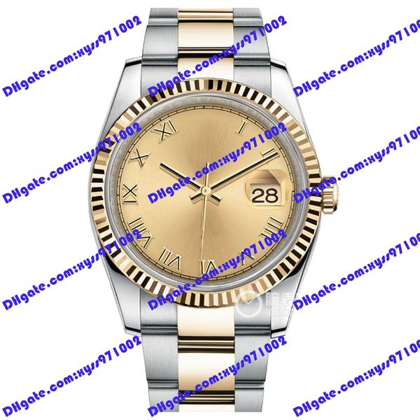 highquality men's watch 2813 automatic mechanical women's watch 116233 36mm gold rome dial stainless steel strap wristwatch sapphi, Slivery;brown
highquality men's watch 2813 automatic mechanical women's watch 116233 36mm gold rome dial stainless steel strap wristwatch sapphi, Slivery;brown