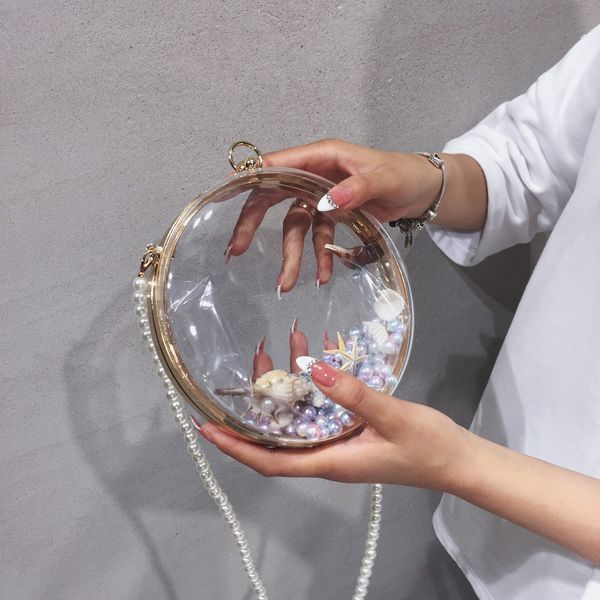 evening bags transparent clear pvc small round mini women handbags and purse designer chain shoulder messenger wrist 230106
evening bags transparent clear pvc small round mini women handbags and purse designer chain shoulder messenger wrist 230106