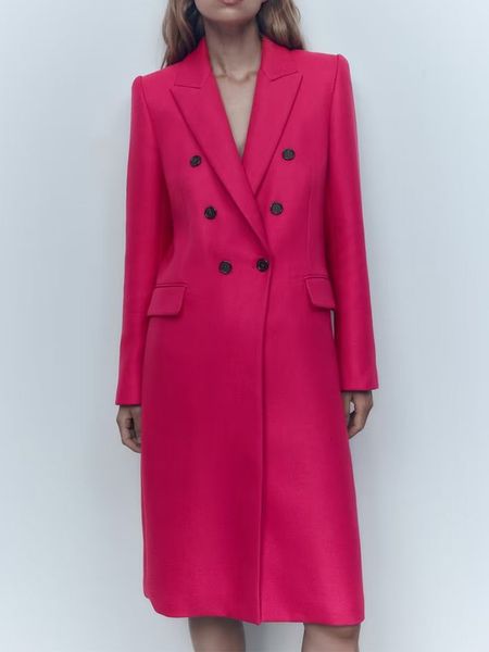 women's wool blends traf women solid coats thick lapel double breasted long lady outerwear fashion clothes autumn winter 230106, Black
women's wool blends traf women solid coats thick lapel double breasted long lady outerwear fashion clothes autumn winter 230106, Black