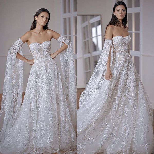 elegant a-line wedding dresses sweetheart appliques lace bridal gowns custom made long sleeves lace-up back sweep train vestidos, White
elegant a-line wedding dresses sweetheart appliques lace bridal gowns custom made long sleeves lace-up back sweep train vestidos, White