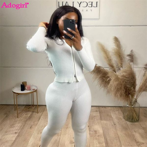women's tracksuits adogirl solid knitted rib 2 piece sets women autumn winter tracksuit turn down collar long sleeve zipper shirt skinn, Gray
women's tracksuits adogirl solid knitted rib 2 piece sets women autumn winter tracksuit turn down collar long sleeve zipper shirt skinn, Gray