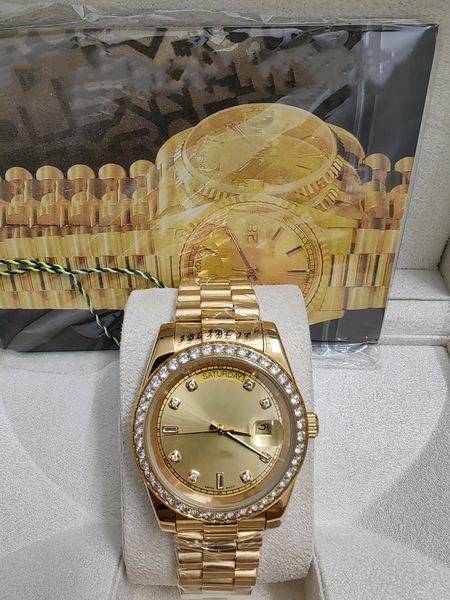 with original box luxury fashion watches high-quality sapphire 41mm 18k yellow gold diamond dial & bezel 18038 watch automatic men's wa, Slivery;brown
with original box luxury fashion watches high-quality sapphire 41mm 18k yellow gold diamond dial & bezel 18038 watch automatic men's wa, Slivery;brown