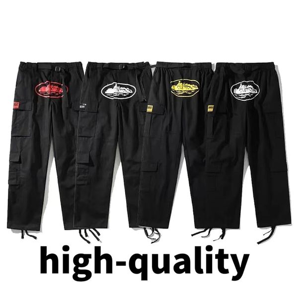 designer mens pants cargo streetwear hip hop casual trousers military retro multi-pockets straight loose overalls couple, Black 
designer mens pants cargo streetwear hip hop casual trousers military retro multi-pockets straight loose overalls couple, Black