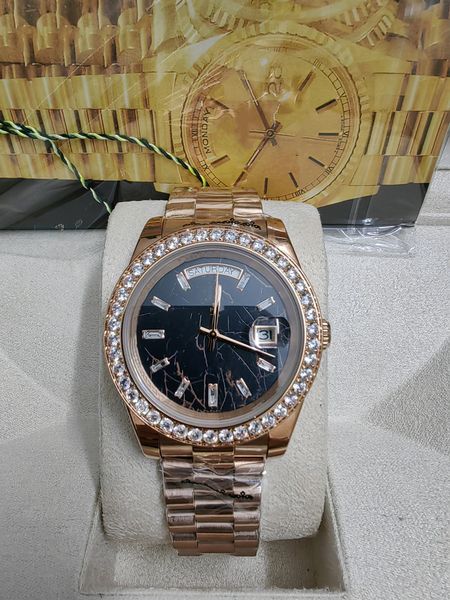 with original box high-quality luxury watches 41mm mens 18k yellow rose gold dial bigger diamond automatic fashion brand men's sapphire, Slivery;brown
with original box high-quality luxury watches 41mm mens 18k yellow rose gold dial bigger diamond automatic fashion brand men's sapphire, Slivery;brown