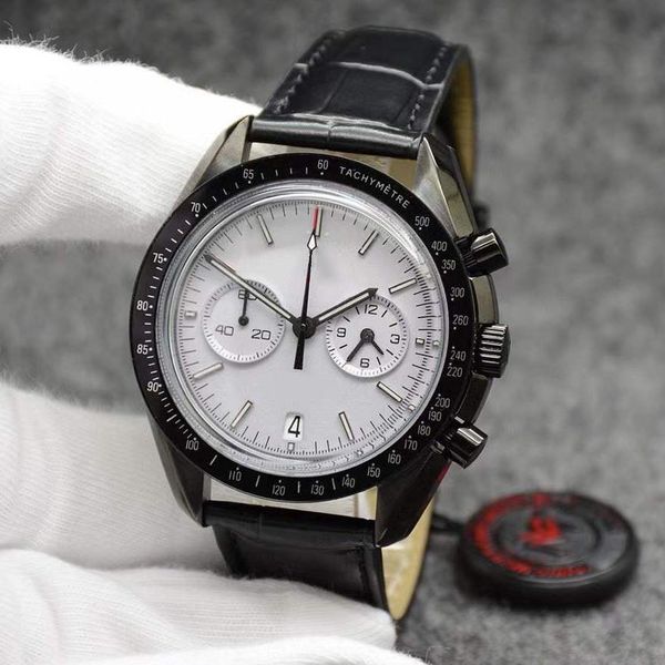 2023 u1 grade aaa 44mm quartz chronograph silver dial mens watches moonwatch leather band dark side of the ring showing tachymeter markings, Slivery;brown
2023 u1 grade aaa 44mm quartz chronograph silver dial mens watches moonwatch leather band dark side of the ring showing tachymeter markings, Slivery;brown