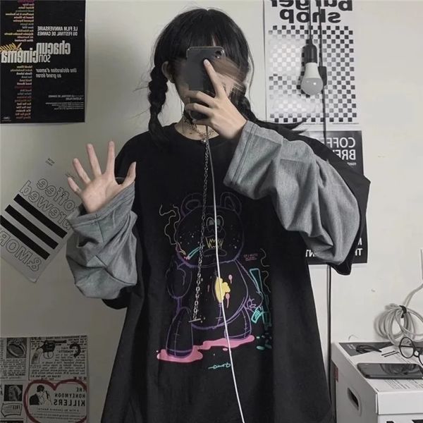 women s t shirt sweet cool female spring autumn korean loose harajuku style vintage fake two piece long sleeved ins student 230106, White
women s t shirt sweet cool female spring autumn korean loose harajuku style vintage fake two piece long sleeved ins student 230106, White