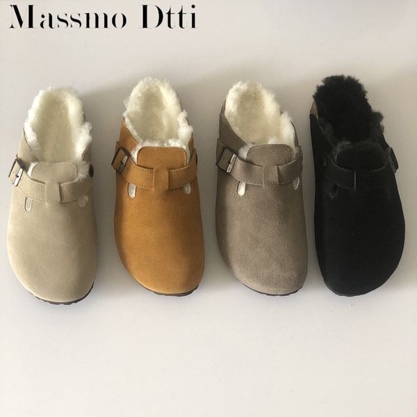 slippers autumn and winter round toe baotou cow suede belt buckle wool warm flat bottom comfortable half 230106, Black
slippers autumn and winter round toe baotou cow suede belt buckle wool warm flat bottom comfortable half 230106, Black