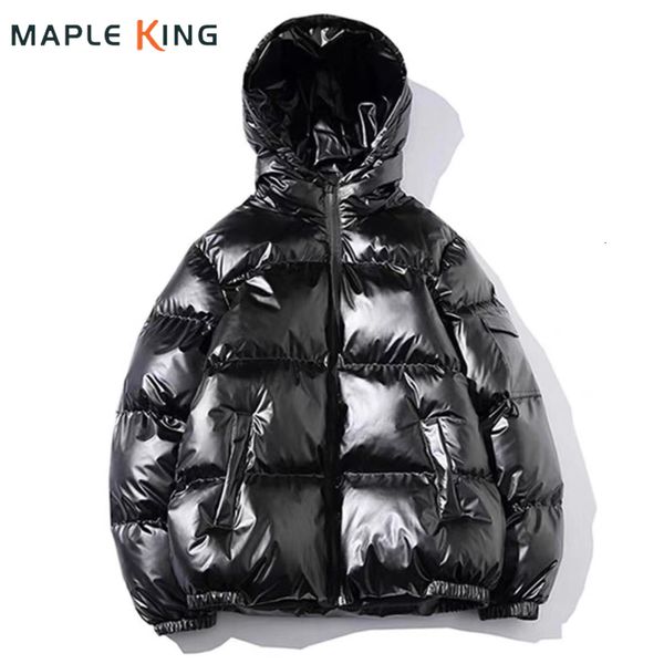 men s jackets glossy black mens coats and women harajuku parkas cotton padded hooded bright jaqueta masculina winter clothes 230106, Black;brown
men s jackets glossy black mens coats and women harajuku parkas cotton padded hooded bright jaqueta masculina winter clothes 230106, Black;brown