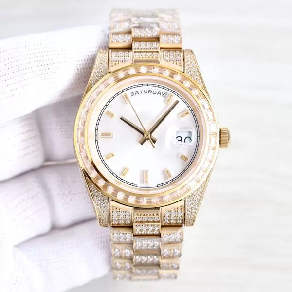 wristwatches diamond mens watch automatic mechanical watch 41mm diamonds bezel sapphire fashion wristwatch montre de luxe, Slivery;brown
wristwatches diamond mens watch automatic mechanical watch 41mm diamonds bezel sapphire fashion wristwatch montre de luxe, Slivery;brown