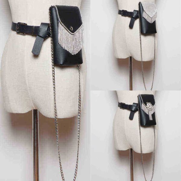 belt bags korean blingbling rhinestone decorative pu leather vertical waist bag removable chain diagonal bag 220723
belt bags korean blingbling rhinestone decorative pu leather vertical waist bag removable chain diagonal bag 220723
