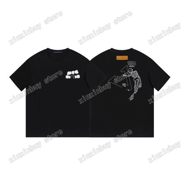 xinxinbuy men designer tee t shirt paris skeleton letter letters embroidery print short sleeve cotton women white black s-xl, Black;brown
xinxinbuy men designer tee t shirt paris skeleton letter letters embroidery print short sleeve cotton women white black s-xl, Black;brown