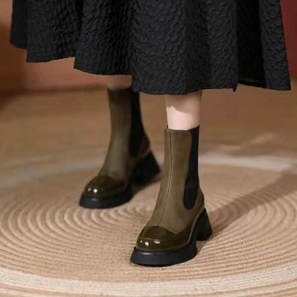 boots fashion chelsea women's round toe platform square mid heel ladies ankle office lady slip-on female shoes 230106, Black
boots fashion chelsea women's round toe platform square mid heel ladies ankle office lady slip-on female shoes 230106, Black