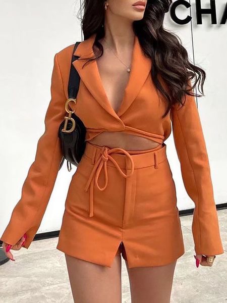 women s two piece pants brown cropped blazer 2 pieces set women fashion bow embellished long sleeve blazers high waist shorts suits lady sum, White
women s two piece pants brown cropped blazer 2 pieces set women fashion bow embellished long sleeve blazers high waist shorts suits lady sum, White