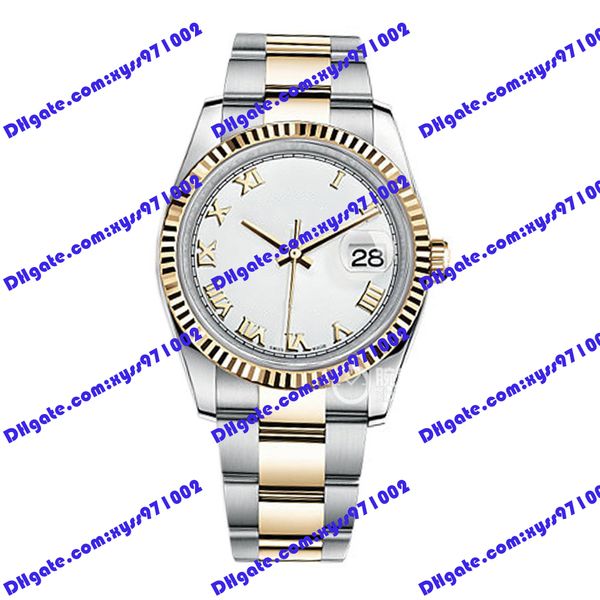 highquality men's watch 2813 automatic mechanical women's watch 116233 36mm white rome dial gold stainless steel strap wristwatch, Slivery;brown
highquality men's watch 2813 automatic mechanical women's watch 116233 36mm white rome dial gold stainless steel strap wristwatch, Slivery;brown
