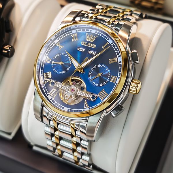 wristwatches olevs men's watches automatic mechanical business wristwatch waterproof stainless steel strap watch for man skeleton calen, Slivery;brown
wristwatches olevs men's watches automatic mechanical business wristwatch waterproof stainless steel strap watch for man skeleton calen, Slivery;brown