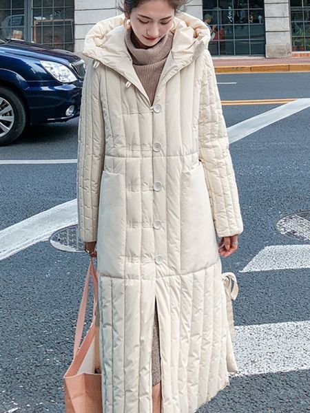 women's down parkas winter long jacket single breasted solid female cold coat hooded stand collar quilted thick ladies parka 230106, Black
women's down parkas winter long jacket single breasted solid female cold coat hooded stand collar quilted thick ladies parka 230106, Black